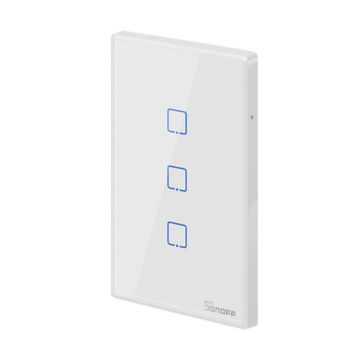Imagen de Sonoff T2US3C Interruptor Pared 3 Botones WiFi y 433 MHz