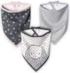 Imagen de Pack X3 Baberos Toalla Bandana Algodón Orgánico Just Born  Lamb Gris Standar