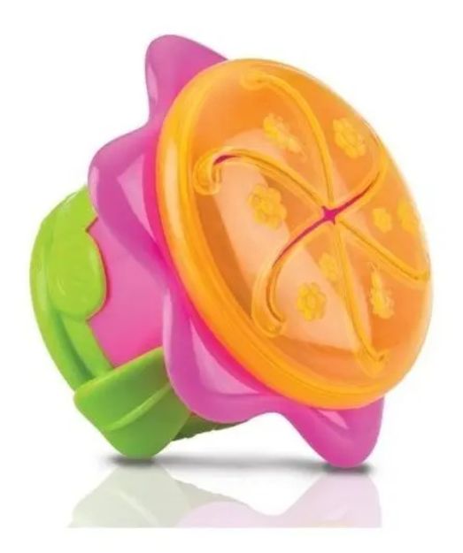 Imagen de Snack Bowl Con Tapa Antivuelco Nuby Detalle Caja Decolorida Rosa