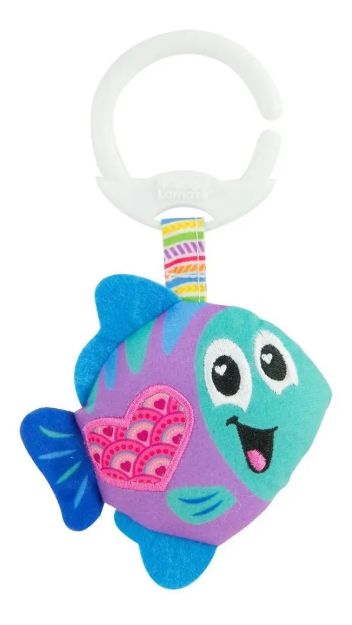 Imagen de Mini Peluche Para Colgar Con Sonido Textura Pecesito Lamaze