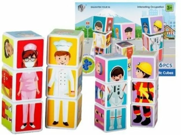 Imagen de Cubos Magneticos Profesiones 6 Piezas Niños A Partir 3 Años Multicolor