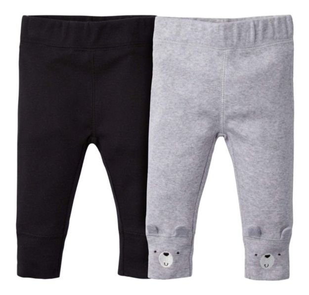 Imagen de Set X2 Calzas Algodón Bebes Gerber Osito Gris Recien Nacidos Gris Recién Nacido