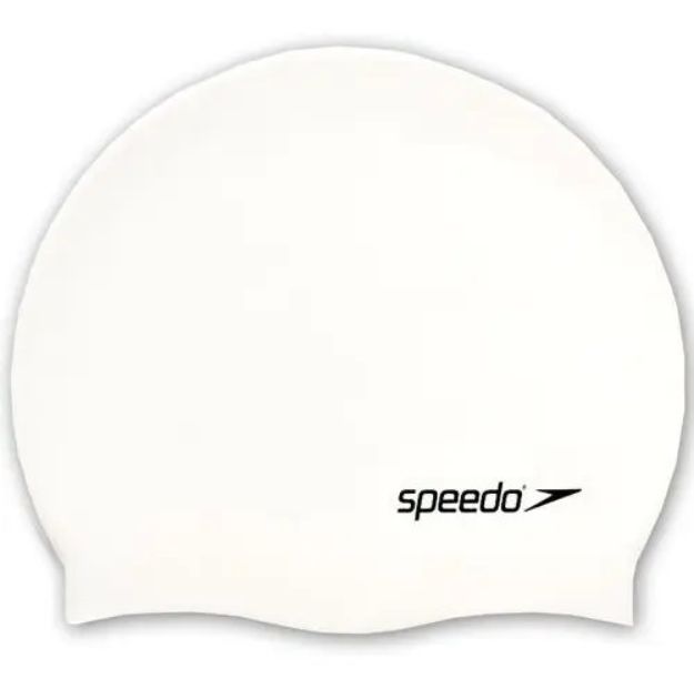 Imagen de Gorra Speedo Natación Plain Flat Silicona Junior Blanco