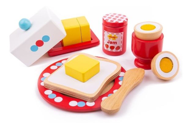 Imagen de Juego Madera Desayuno Completo Bigjigs Niños 3 Años+ Rojo
