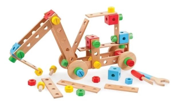 Imagen de Construccion Piezas Madera Bigjigs Tildo Explore 91 Pcs 91