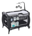 Imagen de Practicuna Con Pañalera Y Móvil Estrellitas Babytrend Bebes Gris Oscuro Estrellitas Plateadas