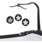 Imagen de Practicuna Con Pañalera Y Móvil Estrellitas Babytrend Bebes Gris Oscuro Estrellitas Plateadas