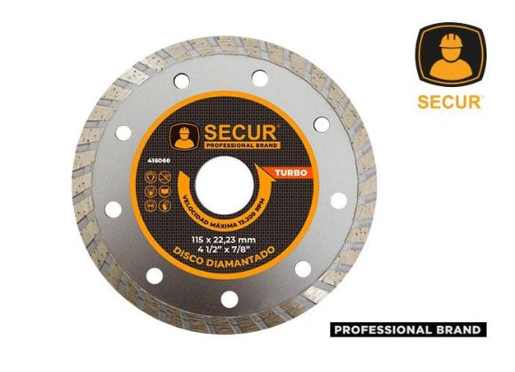 Imagen de Disco diamantado turbo 4 1/2” x 7/8” Secur - Ynter Industrial