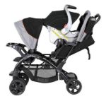 Imagen de Coche Completo Doble Con Babysilla,base Isoclic Para El Auto Negro