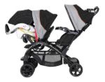 Imagen de Coche Completo Doble Con Babysilla,base Isoclic Para El Auto Negro