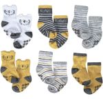 Imagen de Pack Regalo 4 Gorros, 4 Mitones, 6 Medias Algodón Orgánico L Amarillo 0 A 6 Meses