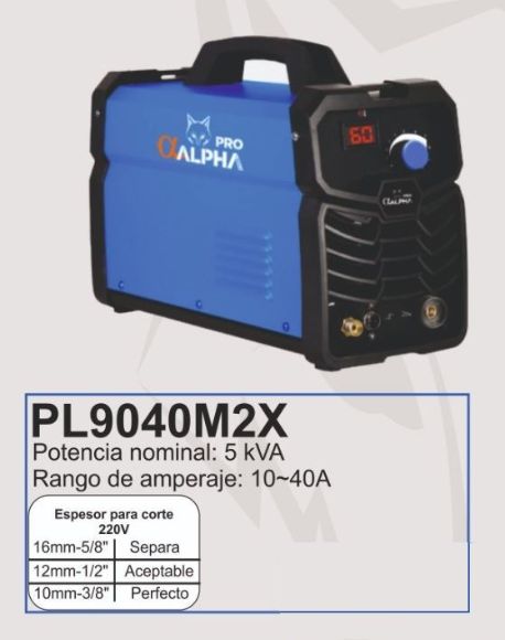 Imagen de Cortadora de plasma Alpha Pro Inverter 10mm 40Amp -Ynter Industrial
