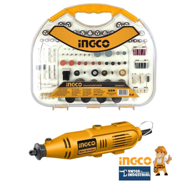 Imagen de Kit Mini Torno Rectificadora Ingco +299pcs + Valija Ynter