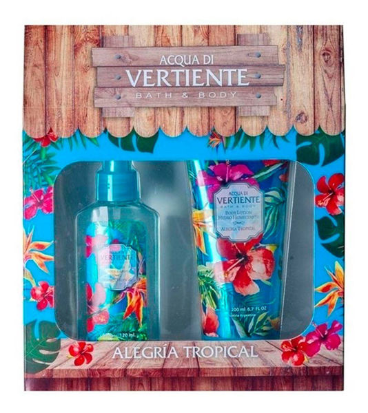 Imagen de Estuche Cristal Alegria Tropical Body Lotion+jabon+body Splash+esponja