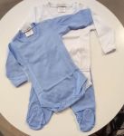 Imagen de Pack De 2 Bodies Manga Largas Y Pelele Con Pie Bebes Algodon Azul 3 A 6 Meses
