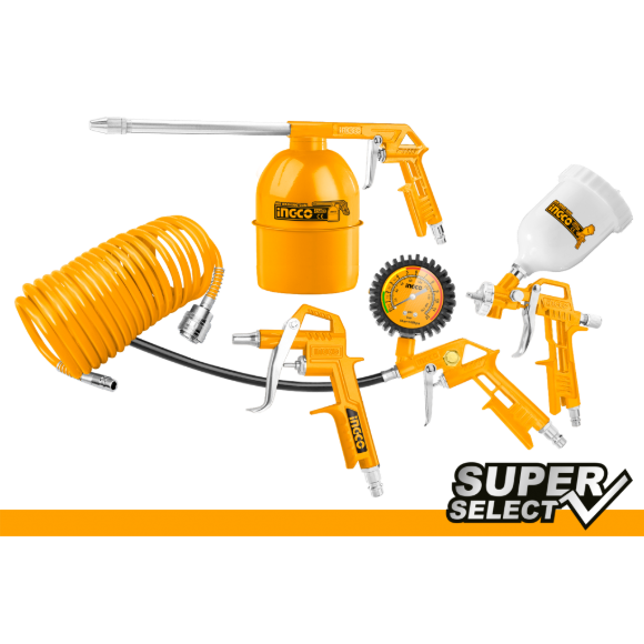 Imagen de Kit compresor plástico 5 piezas Super Select Ingco - Ynter Industrial