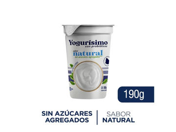 Imagen de Yogurt Yogurisimo Natural sin Azucar Agregado 190 gr