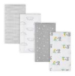 Imagen de Pack X4 Provecheros Algodón Franela Suaves Absorbentes Bebes Gris