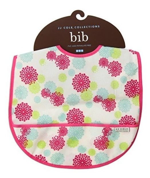 Imagen de Babero Impermeable Con Bolsillo Y Cierre De Botones Jjcole  Pink Blush