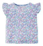 Imagen de Conjunto Para Bebés Remera Manga Corta Y Overol Floral Gris 24 Meses