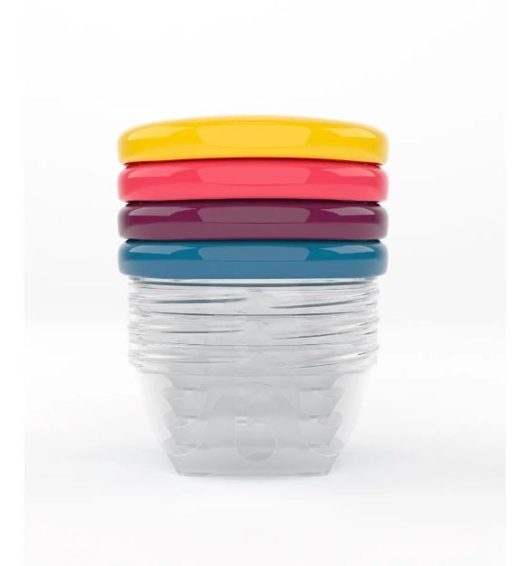Imagen de Pack X 4 Bowls Multicolor Bebes Comida 120 Ml Babymoov Taper