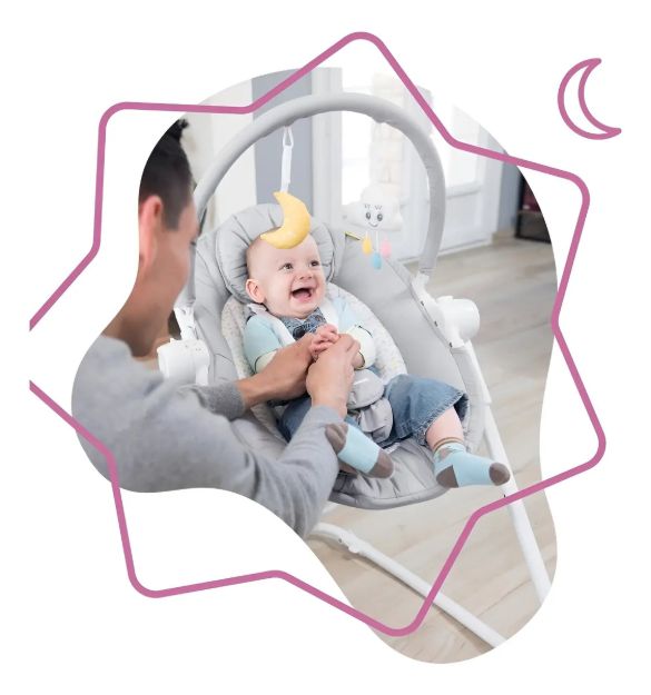 Imagen de Mecedora Badabulle Compact Con Arco De Juegos Bebé Alta