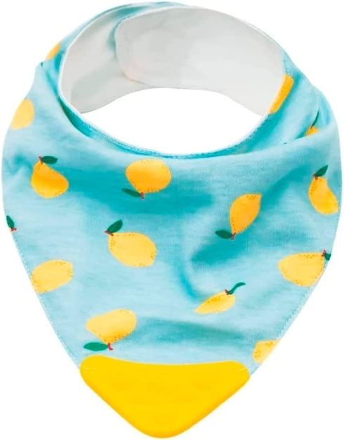 Imagen de  Babero Bandana Con Mordillo Silicona Bebé 3meses+  Limón