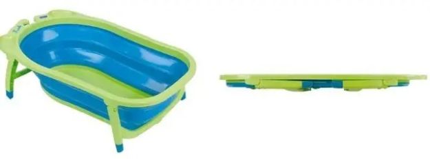 Imagen de Bañito Plegable Karibu 0m+ Bebé Baño Azul Verde Liso