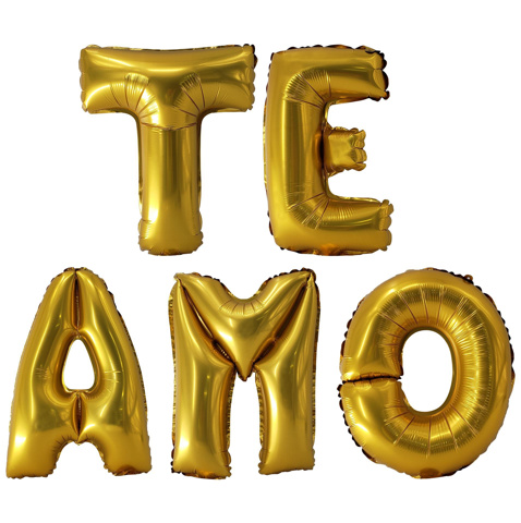 Imagen de Globos metalizados cartel te amo