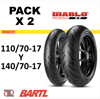Imagen de Combo x 2 cubiertas 110/70-17 y 140/70-17 Pirelli Diablo Rosso II