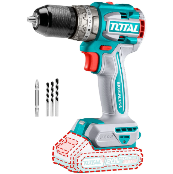 Imagen de Taladro atorn. percutor Bateria 20V Total Brushless Ynter