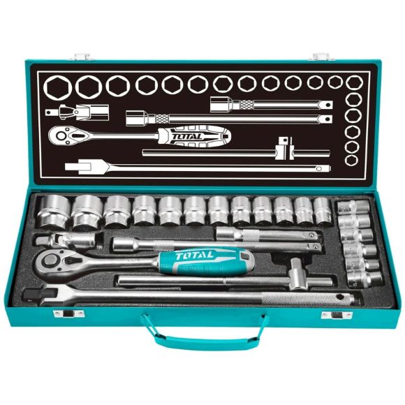 Imagen de Juego Dados Tubo Llave 24Pzas Crique 1/2" 10 a 32MM Total - Ynter Industrial
