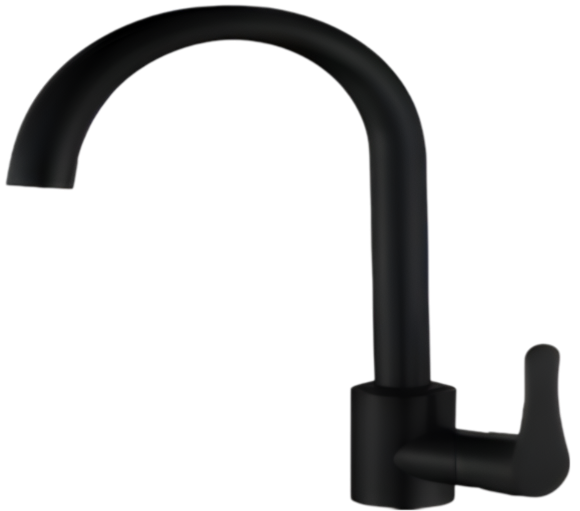 Imagen de Monocomando Cocina Pico Alto Acero Negro 35MM - Ynter Industrial
