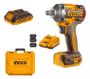 Imagen de Llave De Impacto 1/2" C/2Bat 2Ah Ingco 20V Brushless - Ynter