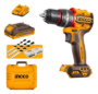 Imagen de Taladro C/ Percutor C/2Bat 2Ah Ingco 20V Brushless - Ynter