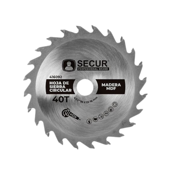 Imagen de Hoja de sierra circular  4 1/2" 40 dientes Secur-Ynter Industrial