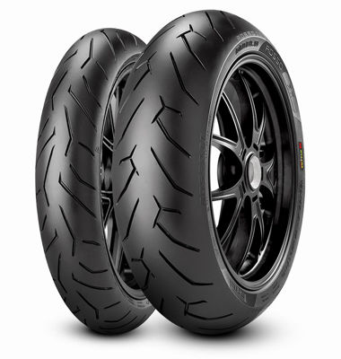 Imagen de Combo x 2 cubiertas 100/80-17 y 140/60-17 Pirelli Diablo Rosso II