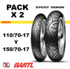 Imagen de Combo x 2 cubiertas 110/70-17 y 150/70-17 Pirelli Sport Demon