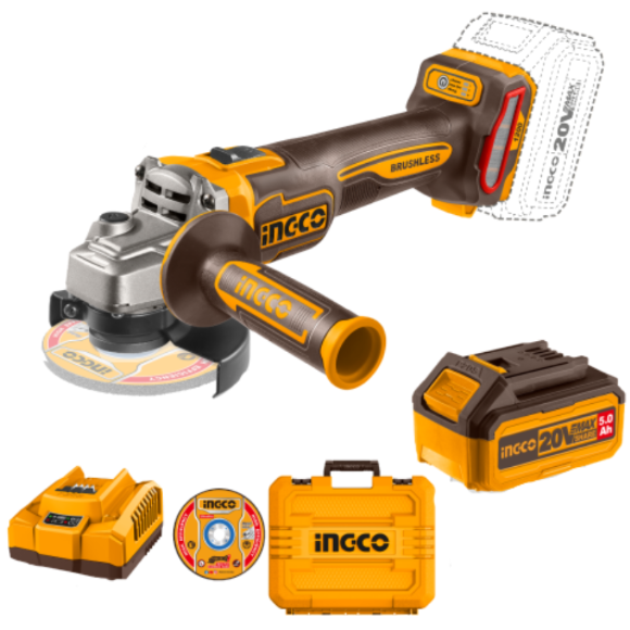 Imagen de Amoladora 4 1/2" C/2 Bat 5 Ah 20v Ingco - Ynter Industrial