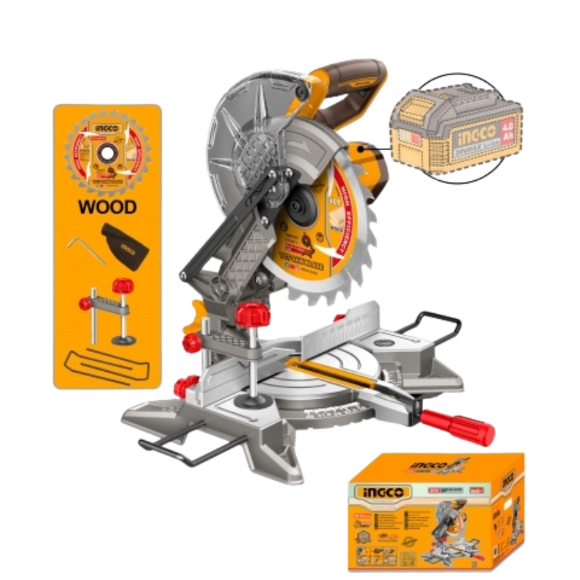 Imagen de Sierra Ingletadora S/ Bat 20V 210mm + Accesorios Ingco - Ynter