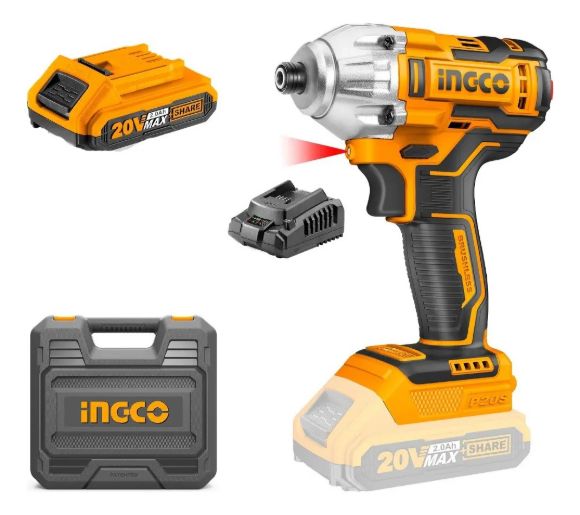 Imagen de Atornillador De Impacto Ingco 1/4 20V P20S c/2bat - Ynter Ind