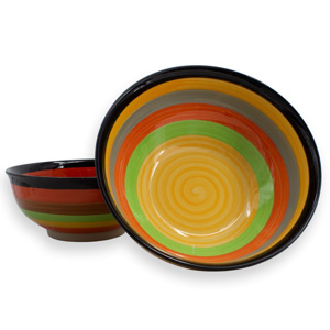 Imagen de Compotera Bowl de cerámica diseño a rayas 1 Litro