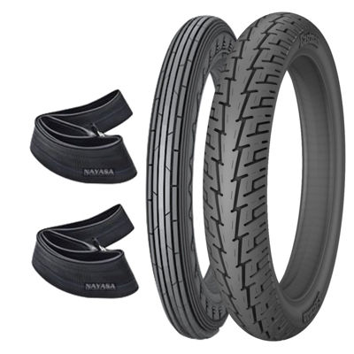 Imagen de Combo moto 275-18 y 90/90-18 Nayasa EM02 y EY032 C/cámaras
