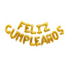 Imagen de Globos metalizados cartel feliz cumpleaños decoración fiestas