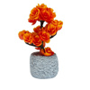Imagen de Adorno maceta rústica con flores naranjas