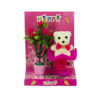 Imagen de Adorno osito pedestal y maceta floral caja mica
