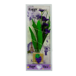 Imagen de Adorno flores en maceta con luz en caja mica