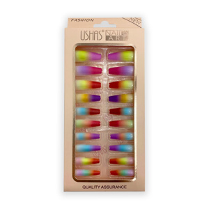 Imagen de Uñas postizas multicolor 24 unidades  Ushas