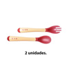 Imagen de Cubiertos de bebe x 2 silicona blister 13,5 cm