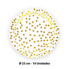 Imagen de Platos desechables 10pc -lunares dorados-9"